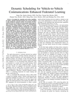 Dynamic Scheduling for Vehicle-to-Vehicle Communications Enhanced Federated Learning
