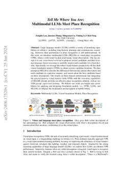 Tell Me Where You Are: Multimodal LLMs Meet Place Recognition