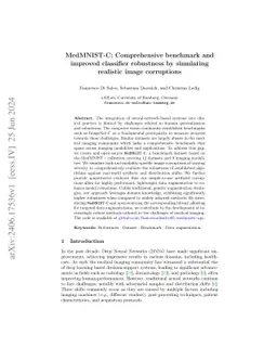 MedMNIST-C: Comprehensive benchmark and improved classifier robustness
  by simulating realistic image corruptions