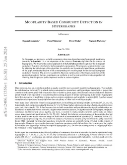 Modularity Based Community Detection in Hypergraphs