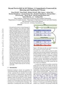 Beyond Text-to-SQL for IoT Defense: A Comprehensive Framework for
  Querying and Classifying IoT Threats