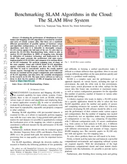 Benchmarking SLAM Algorithms in the Cloud: The SLAM Hive System