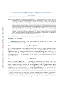 Constructing structured tensor priors for Bayesian inverse problems