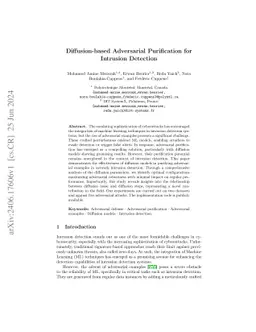 Diffusion-based Adversarial Purification for Intrusion Detection
