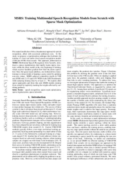 MSRS: Training Multimodal Speech Recognition Models from Scratch with
  Sparse Mask Optimization