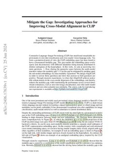 Mitigate the Gap: Investigating Approaches for Improving Cross-Modal
  Alignment in CLIP