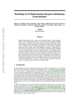 Banishing LLM Hallucinations Requires Rethinking Generalization