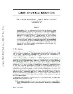 LaTable: Towards Large Tabular Models