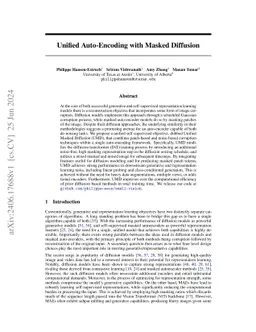 Unified Auto-Encoding with Masked Diffusion