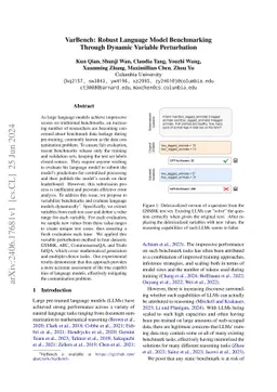 VarBench: Robust Language Model Benchmarking Through Dynamic Variable
  Perturbation