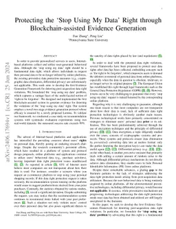 Protecting the 'Stop Using My Data' Right through Blockchain-assisted
  Evidence Generation