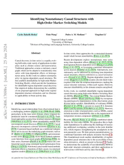 Identifying Nonstationary Causal Structures with High-Order Markov
  Switching Models