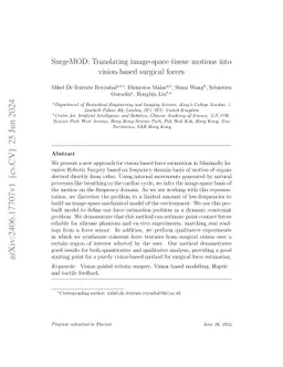 SurgeMOD: Translating image-space tissue motions into vision-based
  surgical forces