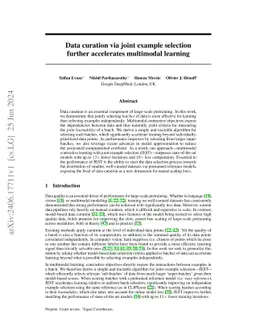 Data curation via joint example selection further accelerates multimodal
  learning