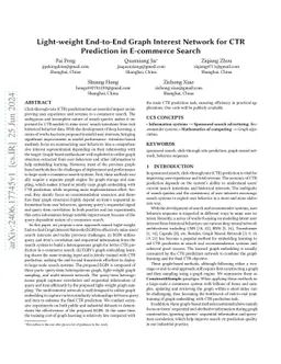 Light-weight End-to-End Graph Interest Network for CTR Prediction in
  E-commerce Search
