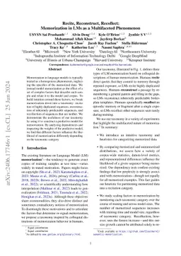 Recite, Reconstruct, Recollect: Memorization in LMs as a Multifaceted Phenomenon