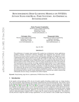 Benchmarking Deep Learning Models on NVIDIA Jetson Nano for Real-Time
  Systems: An Empirical Investigation