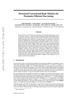 Structured Unrestricted-Rank Matrices for Parameter Efficient
  Fine-tuning