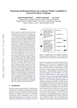Measuring and Benchmarking Large Language Models' Capabilities to Generate Persuasive Language