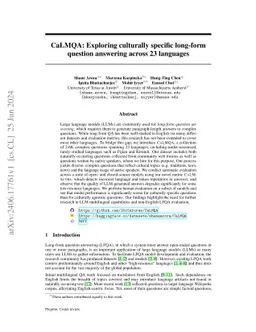 CaLMQA: Exploring culturally specific long-form question answering across 23 languages