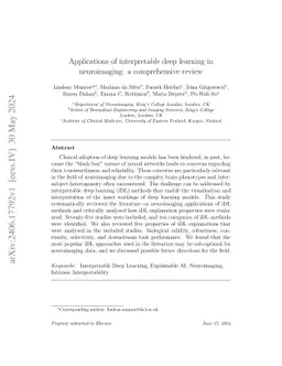 Applications of interpretable deep learning in neuroimaging: a
  comprehensive review