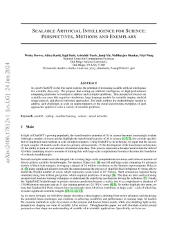 Scalable Artificial Intelligence for Science: Perspectives, Methods and
  Exemplars