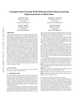Unsupervised Concept Drift Detection from Deep Learning Representations in Real-time