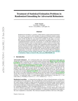 Treatment of Statistical Estimation Problems in Randomized Smoothing for Adversarial Robustness