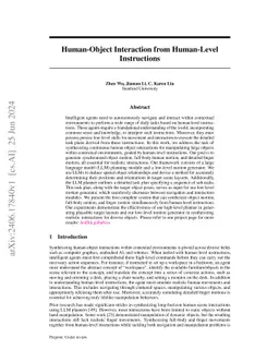 Human-Object Interaction from Human-Level Instructions