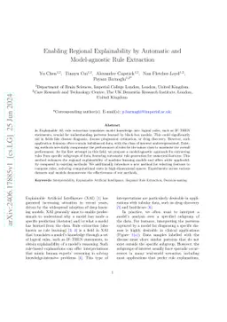 Enabling Regional Explainability by Automatic and Model-agnostic Rule
  Extraction