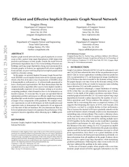 Efficient and Effective Implicit Dynamic Graph Neural Network