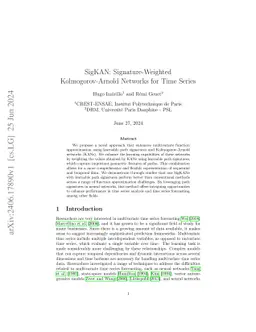 SigKAN: Signature-Weighted Kolmogorov-Arnold Networks for Time Series