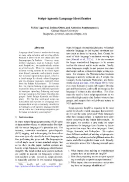 Script-Agnostic Language Identification