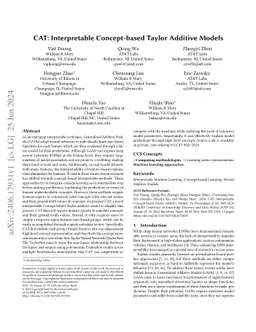 CAT: Interpretable Concept-based Taylor Additive Models