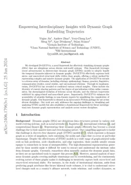Empowering Interdisciplinary Insights with Dynamic Graph Embedding
  Trajectories