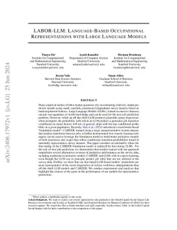 LABOR-LLM: Language-Based Occupational Representations with Large Language Models