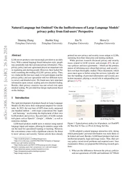 Natural Language but Omitted? On the Ineffectiveness of Large Language
  Models' privacy policy from End-users' Perspective