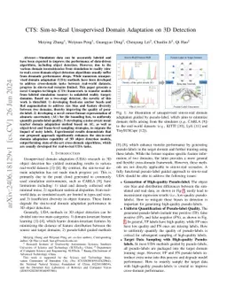 CTS: Sim-to-Real Unsupervised Domain Adaptation on 3D Detection