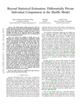 Beyond Statistical Estimation: Differentially Private Individual Computation via Shuffling