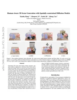 Human-Aware 3D Scene Generation with Spatially-constrained Diffusion
  Models