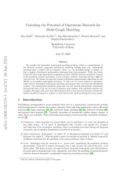 Unlocking the Potential of Operations Research for Multi-Graph Matching