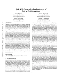 SoK: Web Authentication in the Age of End-to-End Encryption