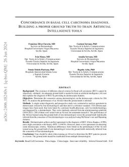 Concordance in basal cell carcinoma diagnosis. Building a proper ground
  truth to train Artificial Intelligence tools