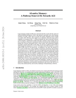 AI-native Memory: A Pathway from LLMs Towards AGI