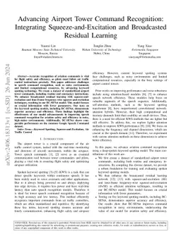 Advancing Airport Tower Command Recognition: Integrating
  Squeeze-and-Excitation and Broadcasted Residual Learning