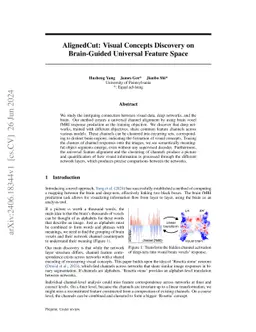 AlignedCut: Visual Concepts Discovery on Brain-Guided Universal Feature
  Space
