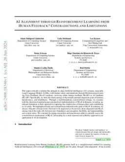 AI Alignment through Reinforcement Learning from Human Feedback?
  Contradictions and Limitations