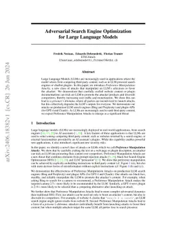 Adversarial Search Engine Optimization for Large Language Models