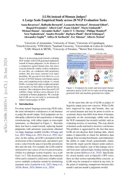 LLMs instead of Human Judges? A Large Scale Empirical Study across 20 NLP Evaluation Tasks