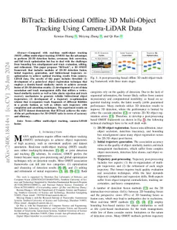 BiTrack: Bidirectional Offline 3D Multi-Object Tracking Using Camera-LiDAR Data